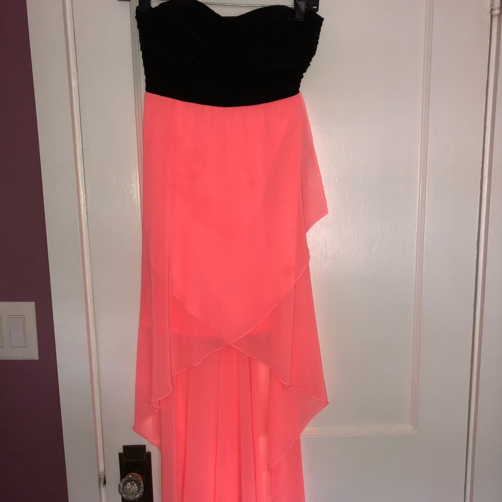 Strapless high low dress